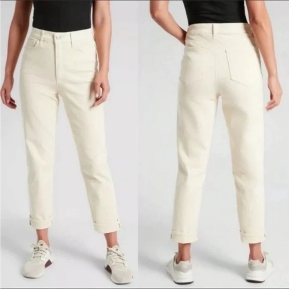 Athlete Flex Straight Leg Ankle Jean in Bone Cream Jeans - Size 6 - Picture 4 of 14